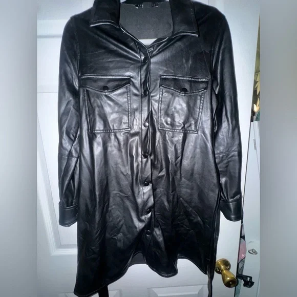 Sanctuary Black Faux Leather Dress Classic Design Sanctuary Black Faux Leather Dress Classic Design